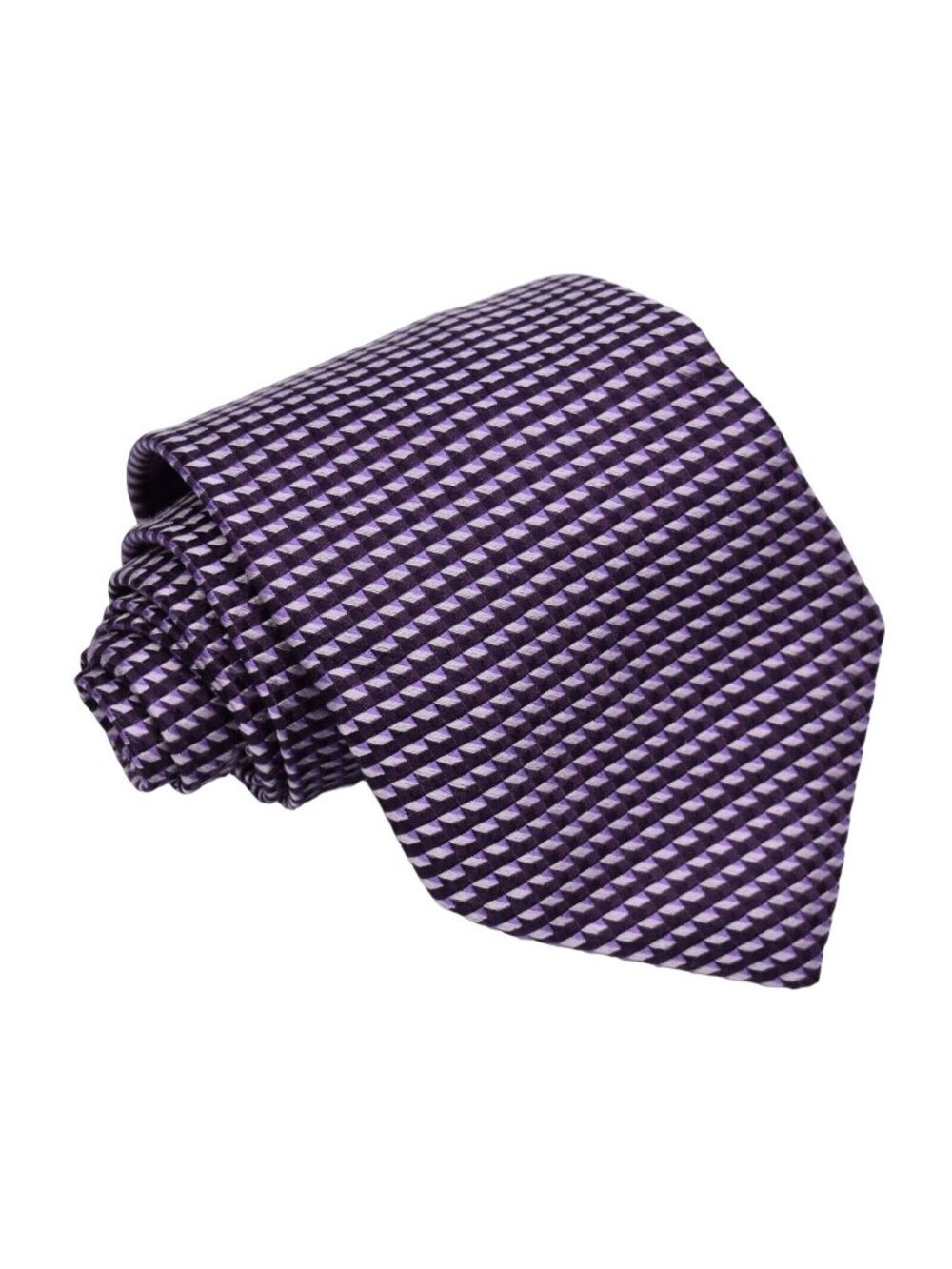 Banana Republic Mens Silk Tie Purple Geometric Textured Necktie Made in Italy